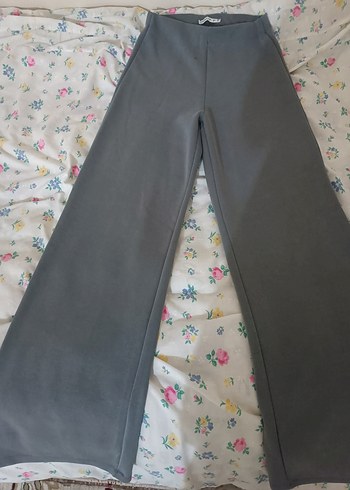 Gri Midi Kadın Kumaş Pantolon - Görsel 2