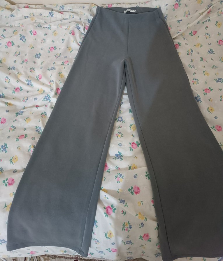 Gri Midi Kadın Kumaş Pantolon - Görsel 2