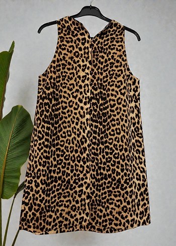 Leopar Desenli Kolsuz Elbise - Görsel 2