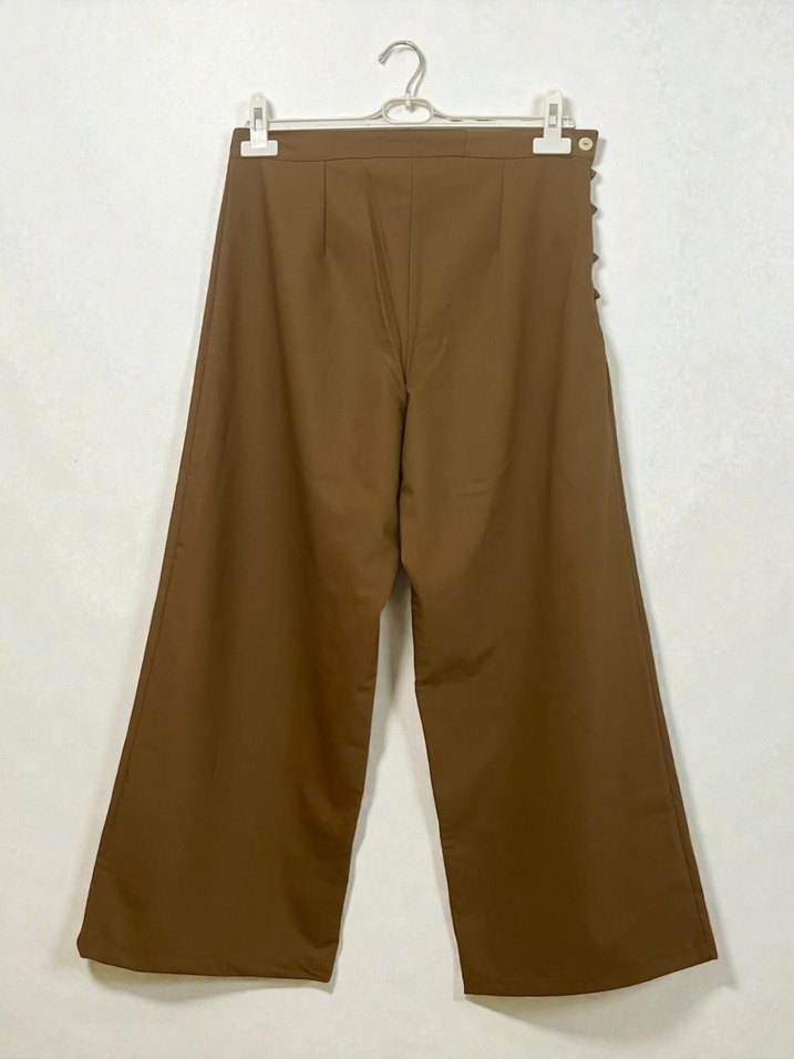 Kadın Bej Saten Salaş Pantolon - Görsel 2