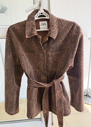 Zara Leopar Desenli Kahverengi Ceket