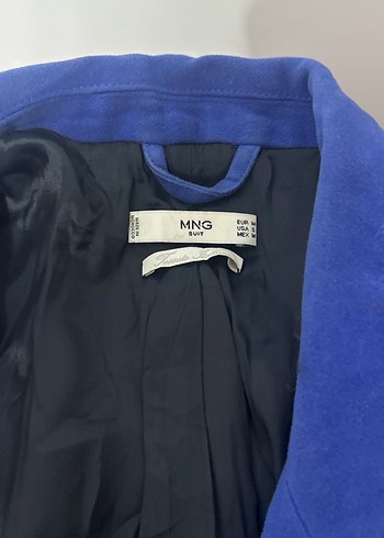 Kadın Mavi Süet Uzun Blazer Ceket - Görsel 5