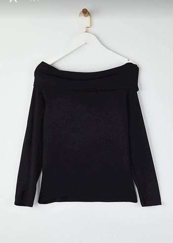 Tokalı Siyah Kayık Yaka Kadın Bluz - Görsel 6