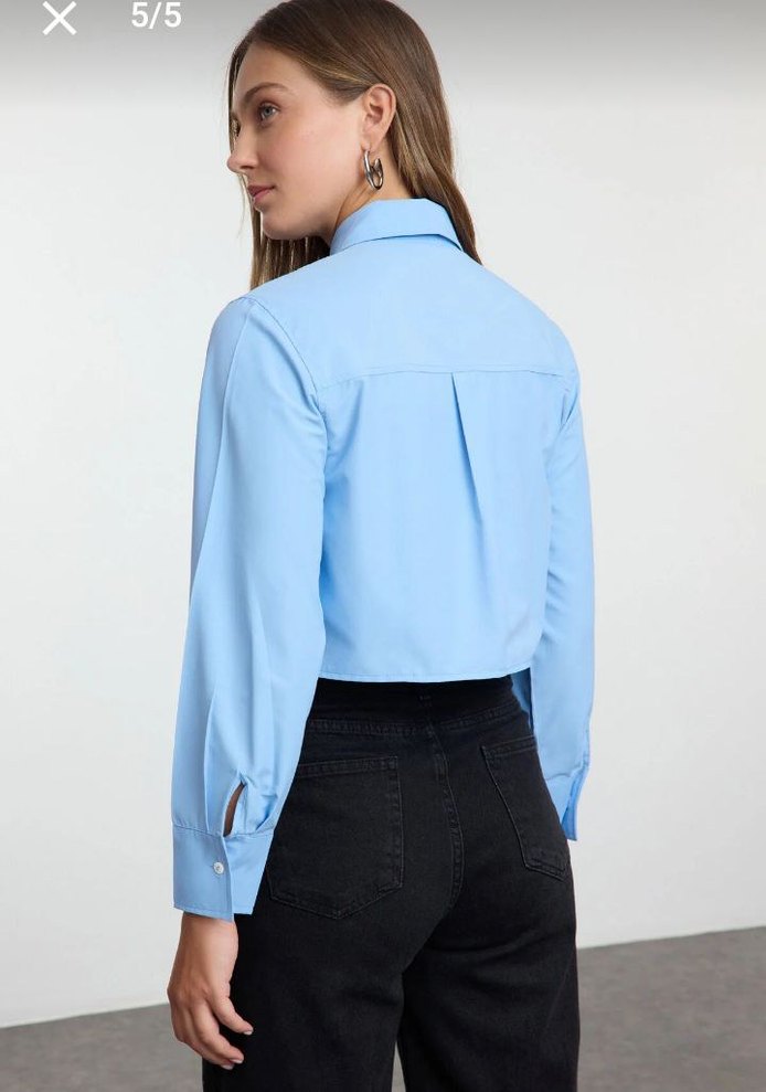 Mavi  Kadın Gömlek - Görsel 3