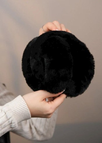 Siyah Kürk Detaylı Kulaklık - Görsel 4