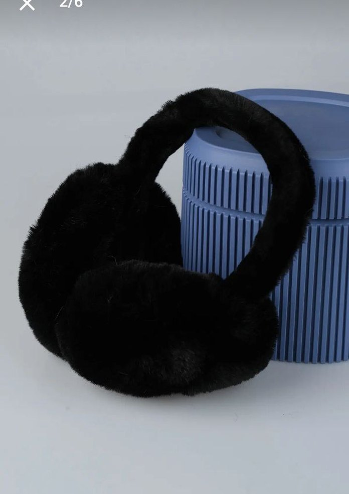 Siyah Kürk Detaylı Kulaklık - Görsel 3