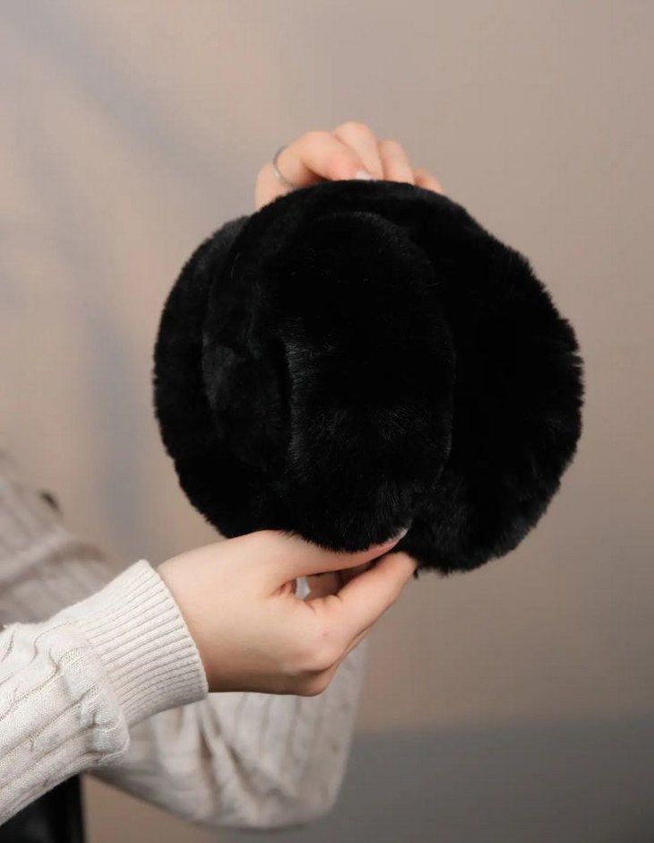 Siyah Kürk Detaylı Kulaklık - Görsel 4