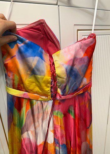 Çok Renkli Uzun Elbise - Görsel 5