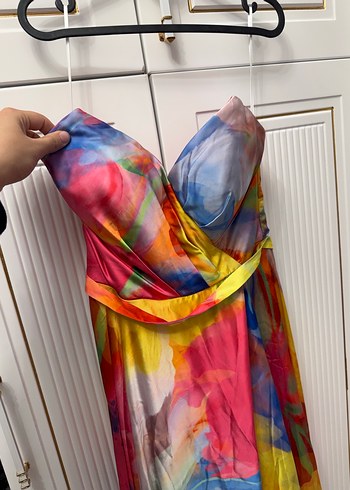 Çok Renkli Uzun Elbise - Görsel 3