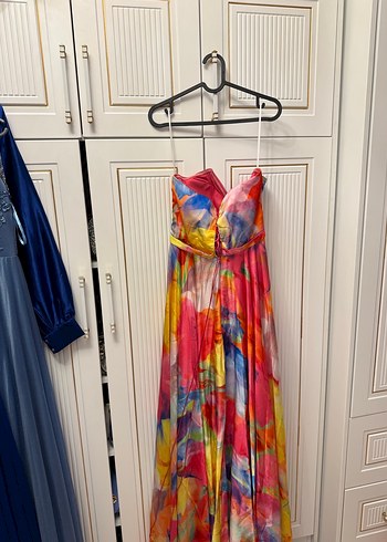 Çok Renkli Uzun Elbise - Görsel 4