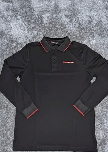 Prada Siyah Uzun Kollu Polo Yaka - Görsel 2