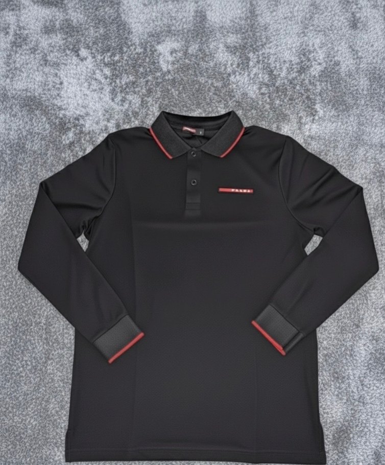 Prada Siyah Uzun Kollu Polo Yaka - Görsel 2