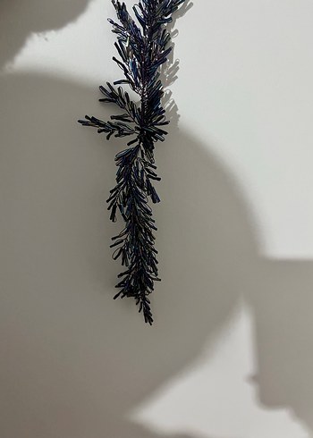 Uzun Kollu lacivert  Boncuk İşlemeli Abiye Elbise - Görsel 6