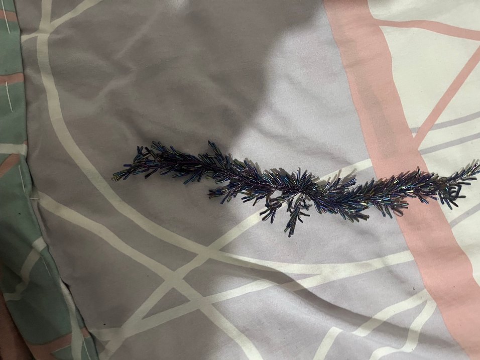 Uzun Kollu lacivert  Boncuk İşlemeli Abiye Elbise - Görsel 5