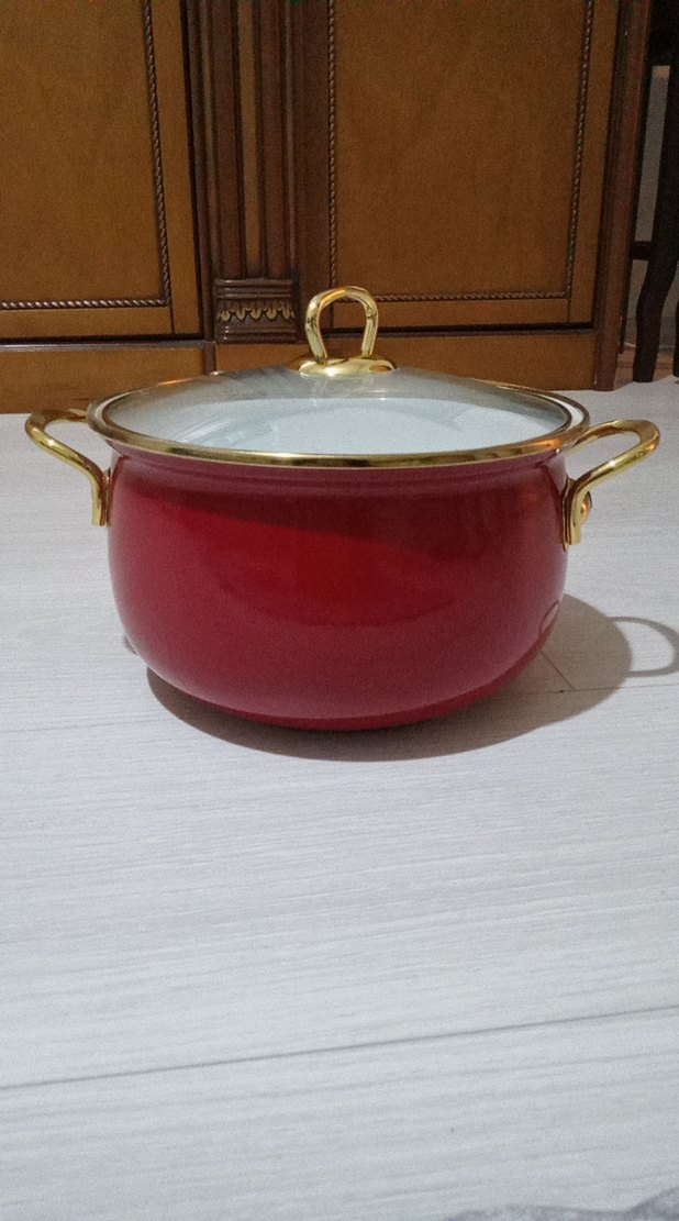 Parlak Kırmızı Kapaklı Tencere - Görsel 3