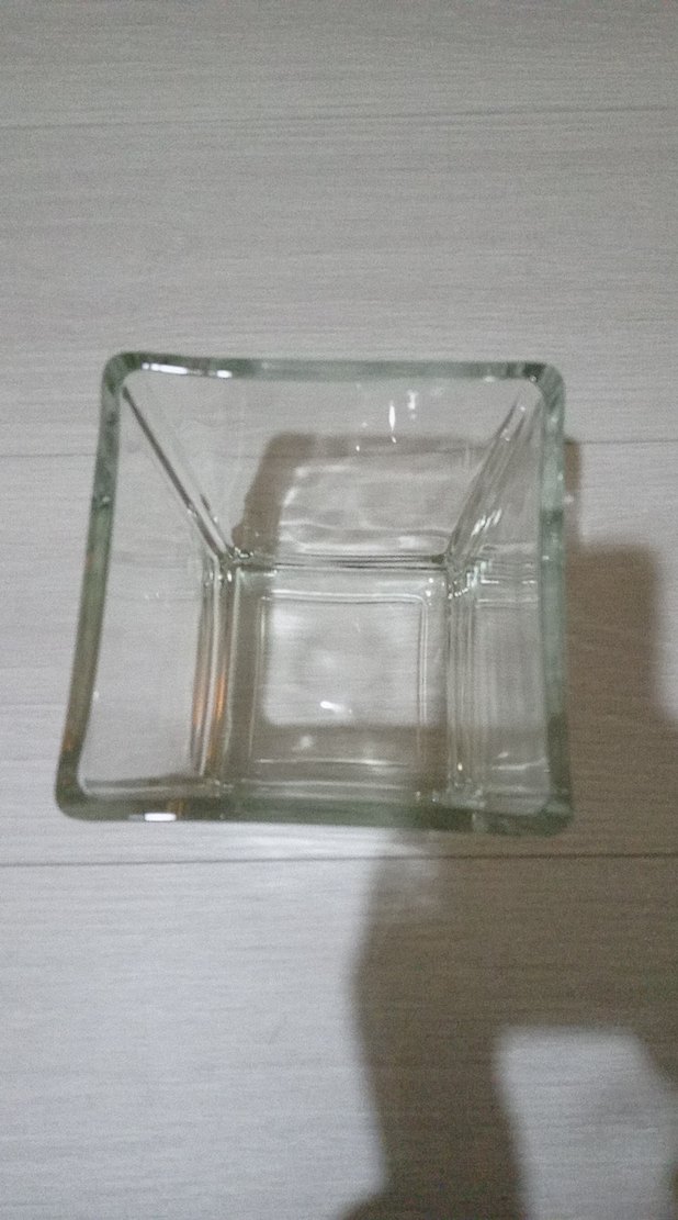 Şeffaf Kare Cam Vazo - Görsel 2