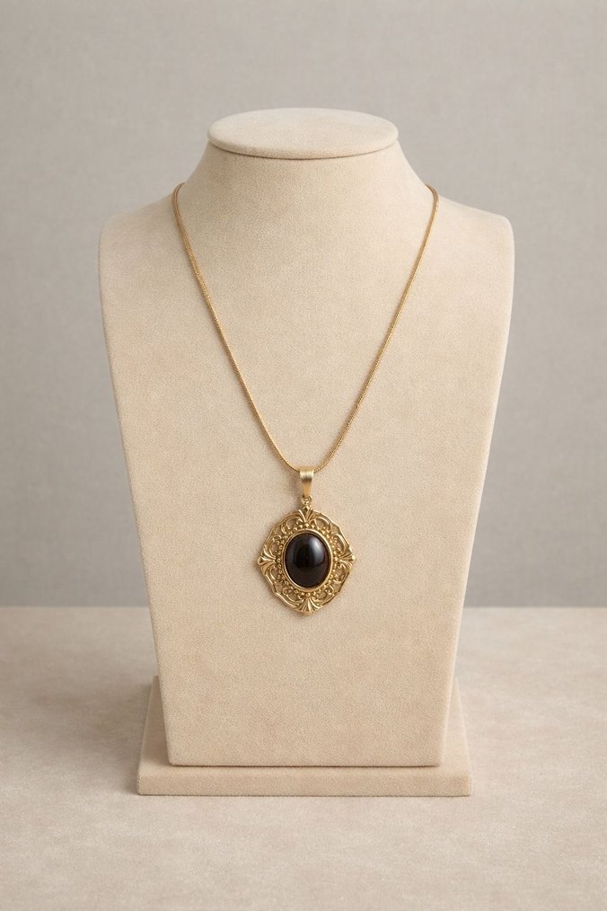 Klasik Vintage Altın Kolye - Görsel 2