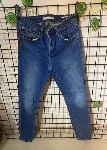 Kadın Koyu Mavi Normal Boy Denim Jean - Görsel 3