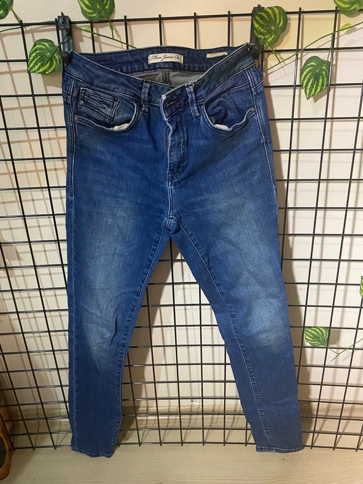 Kadın Koyu Mavi Normal Boy Denim Jean - Görsel 3