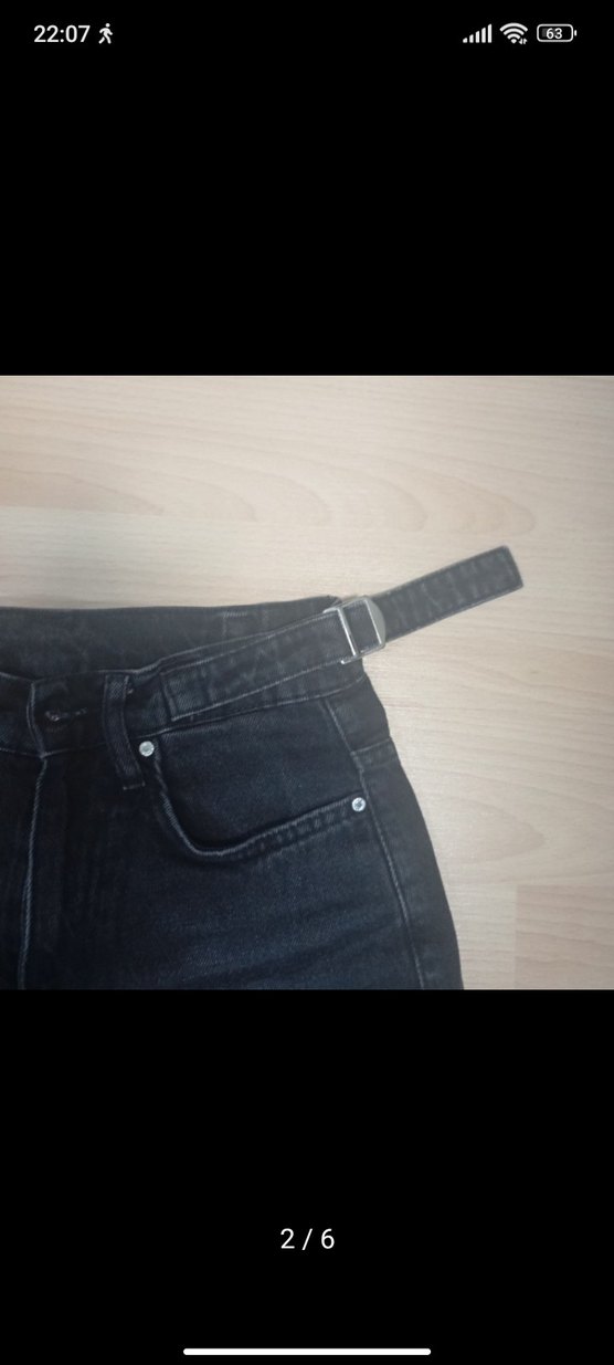 Siyah kemerli baggy jean - Görsel 2