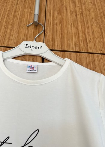 Kız Çocuk Beyaz Baskılı Kısa Kollu Tişört - Görsel 2