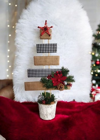 Beyaz Saksıda Dekoratif Yılbaşı Ağacı - Görsel 2