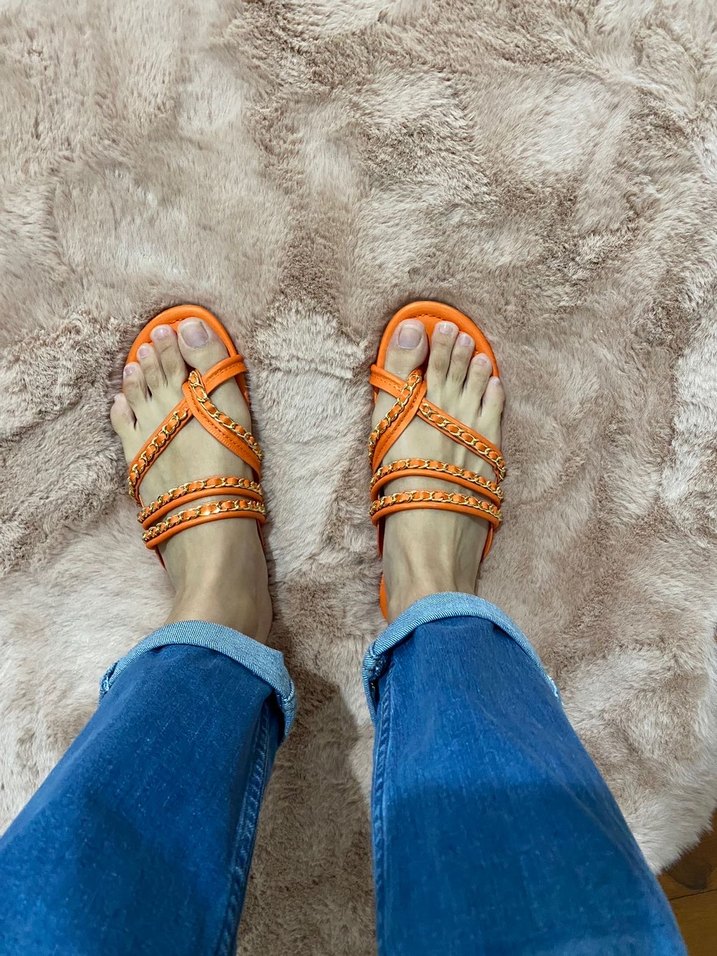 ZİNCİR DETAYLI PARMAK ARASI TERLİK - Görsel 3