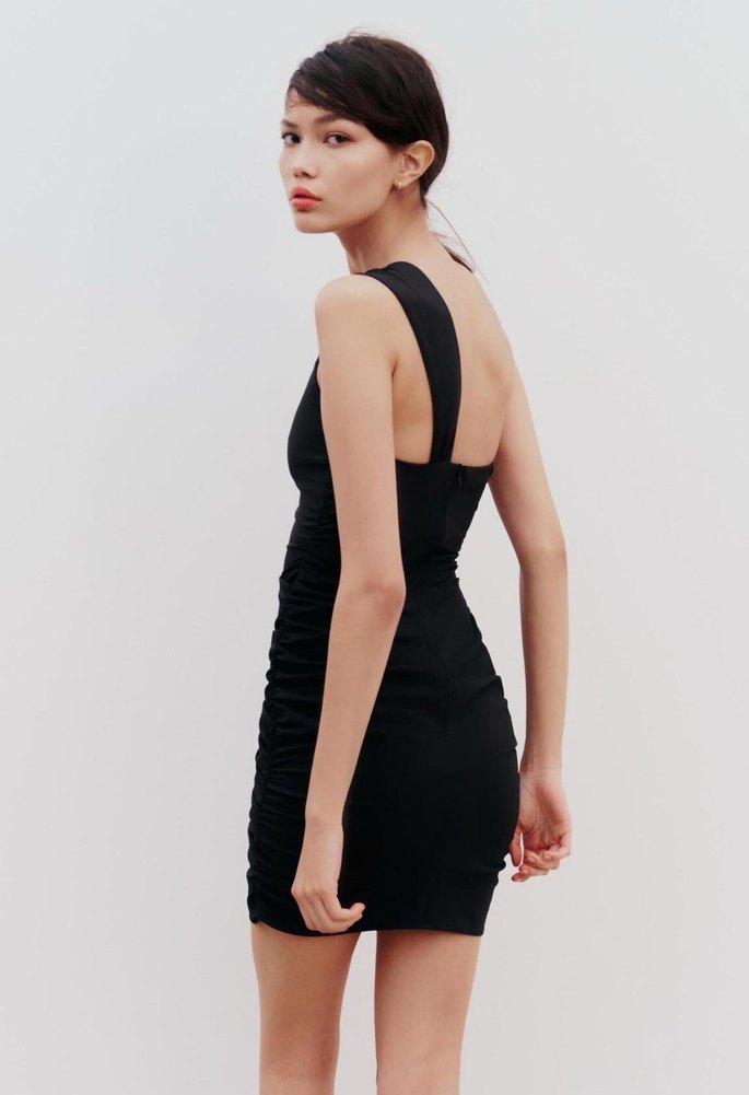 DRAPE DETAYLI MİNİ ELBİSE - Görsel 3