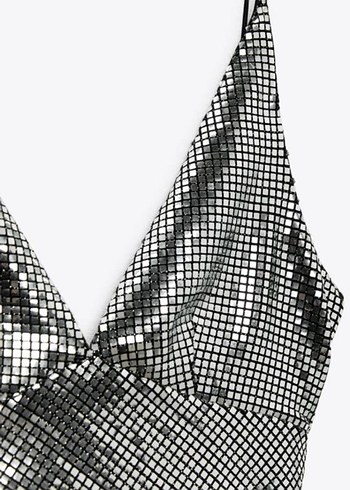 ZARA PARILTILI MİDİ ELBİSE - Görsel 4