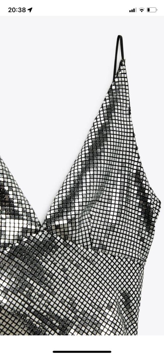 ZARA PARILTILI MİDİ ELBİSE - Görsel 4