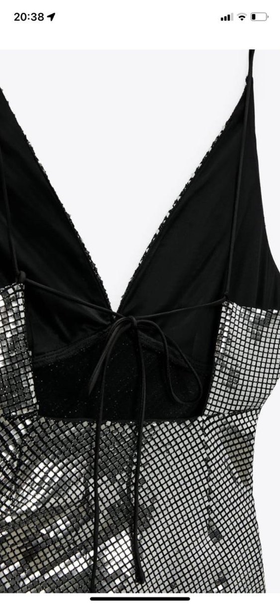 ZARA PARILTILI MİDİ ELBİSE - Görsel 5