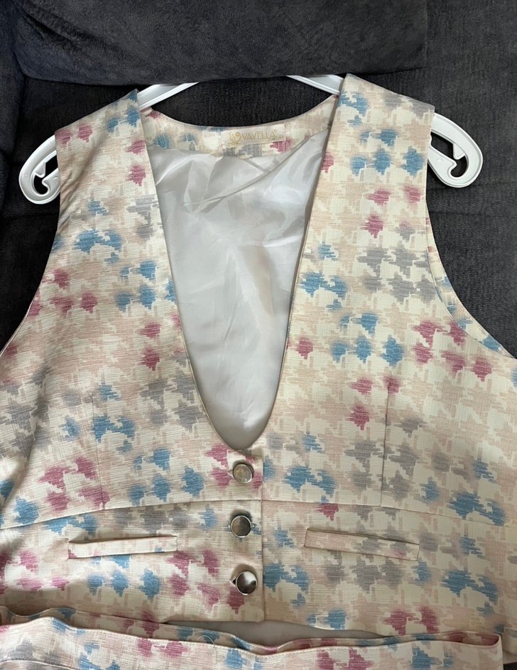 Renkli Ekose Desenli Ceket Ve Etek Takım - Görsel 3