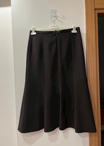 Kadın Siyah Piliseli Midi Etek - Görsel 2