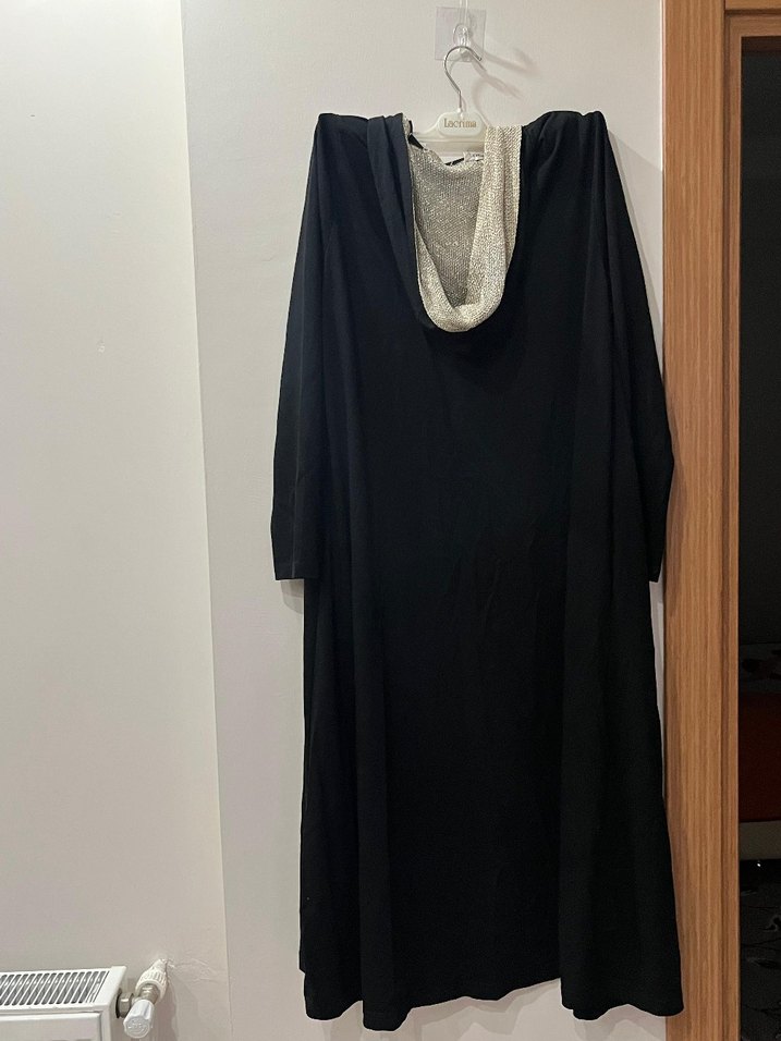 Uzun Siyah Minimalist  Kabanı - Görsel 2