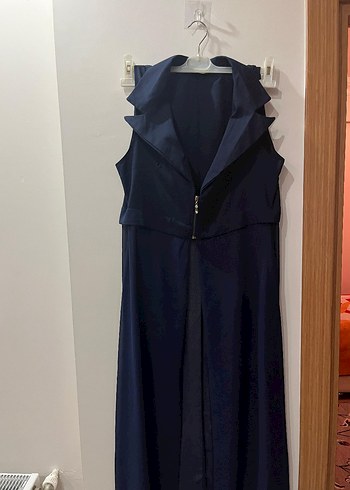 Lacivert Straplez Uzun Elbise - Görsel 2