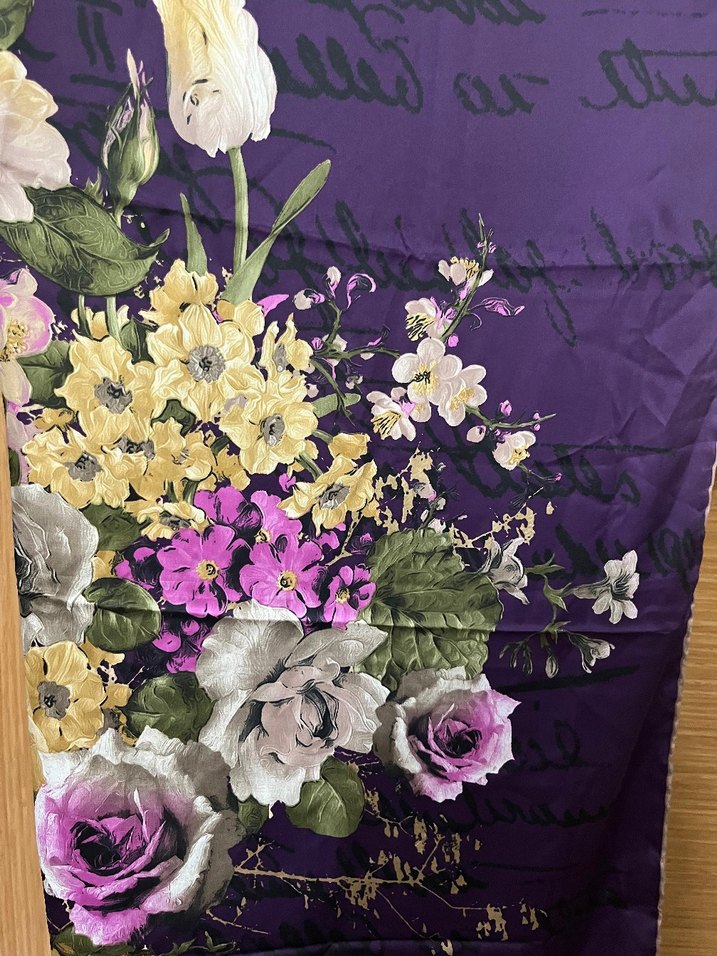 Mor Bohem Çiçek Desenli Kadın eşarp - Görsel 2