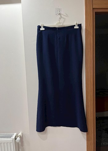 Lacivert Drapeli Kadın Uzun Etek - Görsel 2