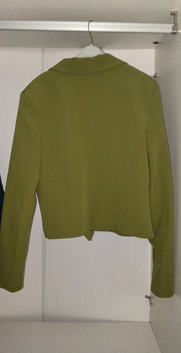 Düğmeli Mini Yeşil Kadın Blazer Ceket - Görsel 2