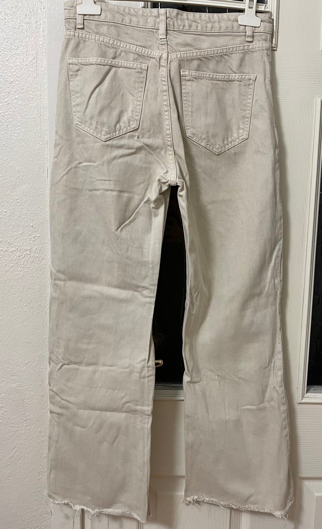 Bej Rahat Kesim Kadın Keten Pantolon - Görsel 2