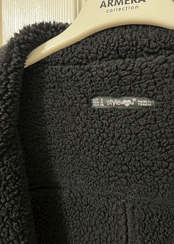 Siyah Süet Kadın Ceket, Kürk Detaylı, Salaş - Görsel 3