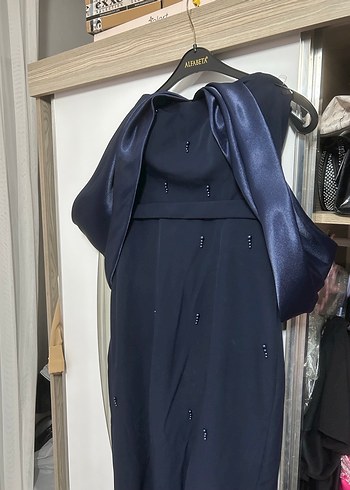 Lacivert Uzun Abiye Elbise - Görsel 2