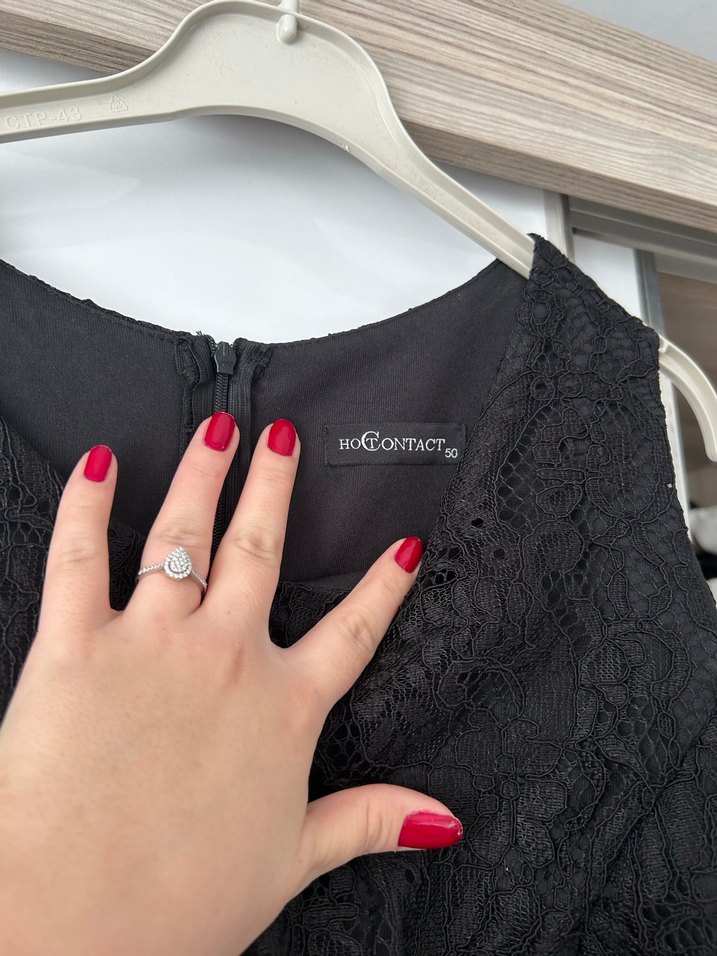 Siyah Midi Elbise - Görsel 2