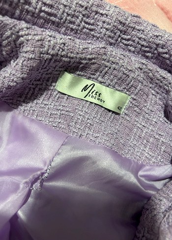 Düğmeli Lila Kadın Blazer Ceket - Görsel 2