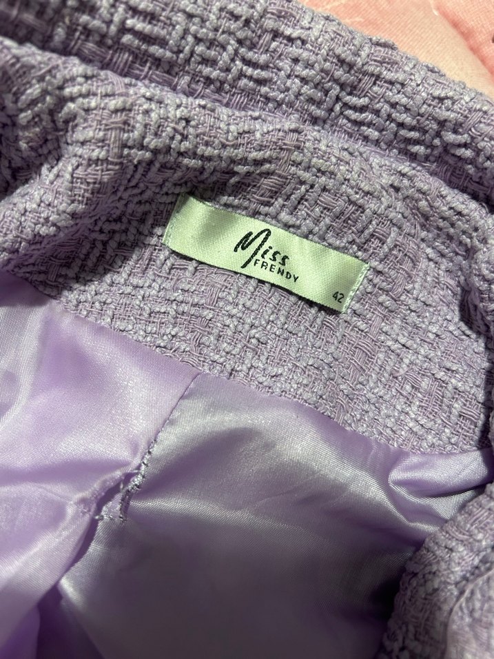 Düğmeli Lila Kadın Blazer Ceket - Görsel 2