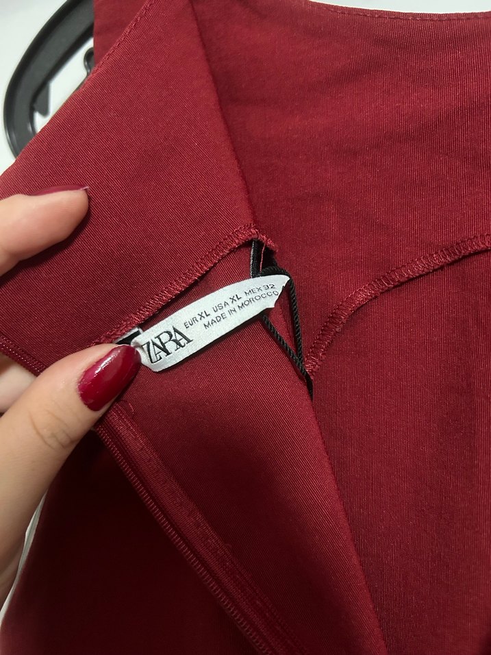 Zara Bordo Drapeli Uzun Abiye Elbise - Görsel 2