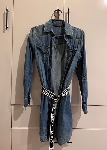 Guess Mavi Denim Elbise
