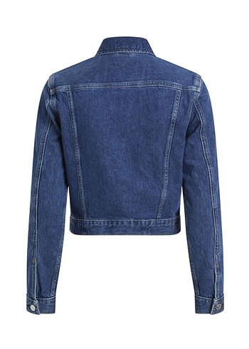 Calvin Klein Kadın Mavi Düğmeli Denim Ceket