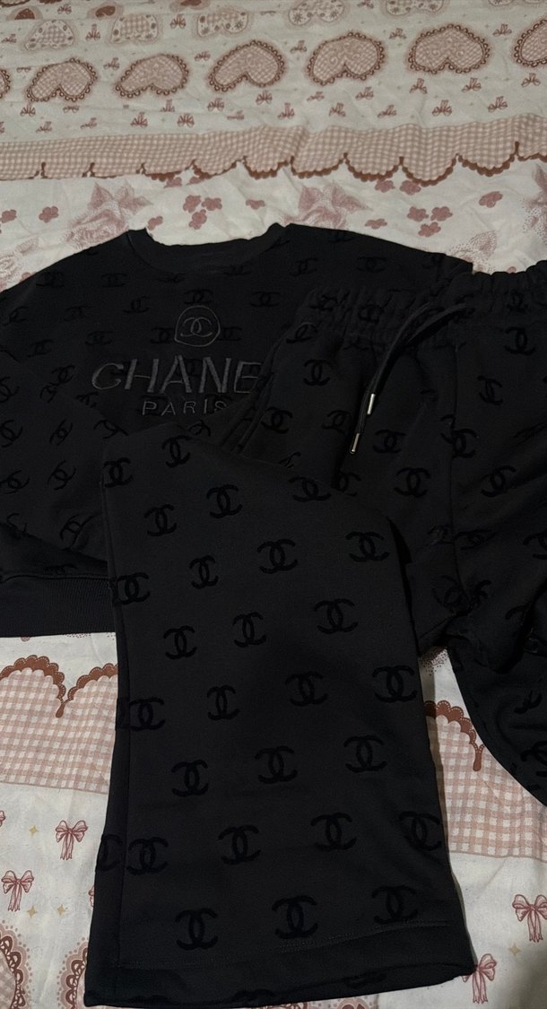 Siyah Knitted Chanel Paris Sweatshirt - Görsel 5