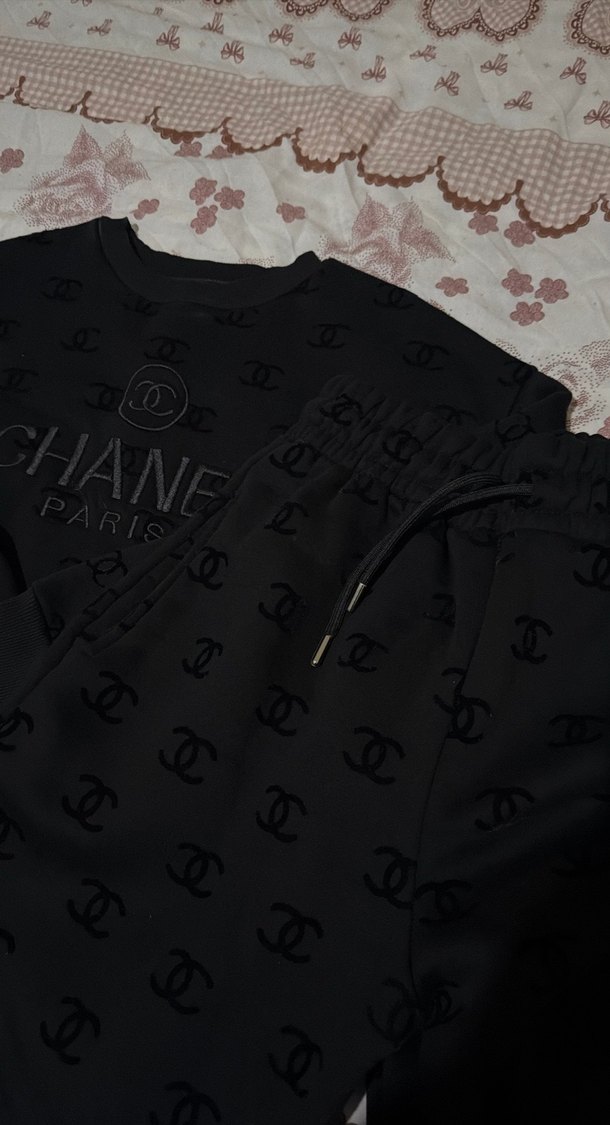 Siyah Knitted Chanel Paris Sweatshirt - Görsel 4