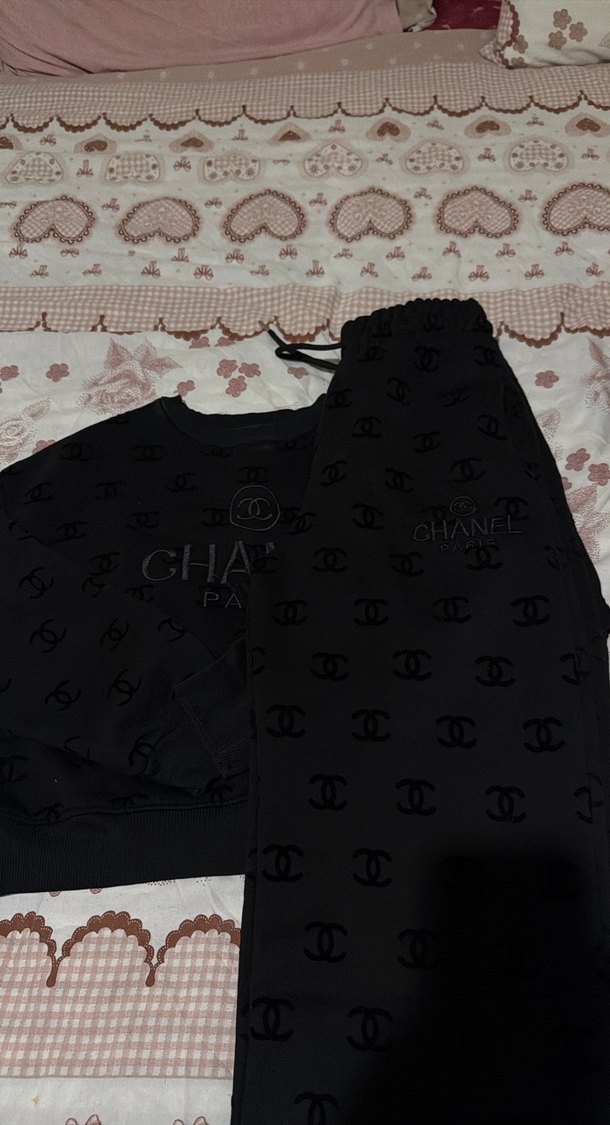 Siyah Knitted Chanel Paris Sweatshirt - Görsel 3